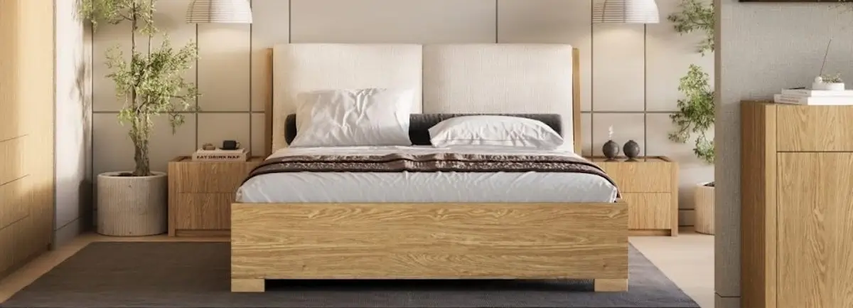Łóżko Modello New Elegance w dekorze Dąb Baltic Dune widok z przodu